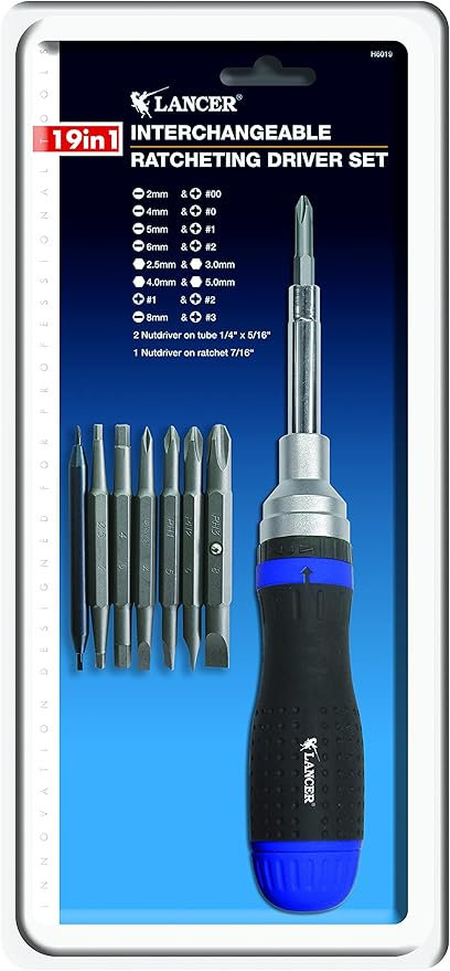 Screw Drivers & Pliers Rachet Screw Driver Set (19 In 1) Fastener Hardware Premium Hardware for Door Cabinet Window Furniture and Interior Use